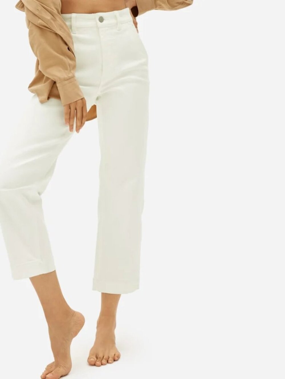 The Everlane Straight Leg Crop in Cream Size 12